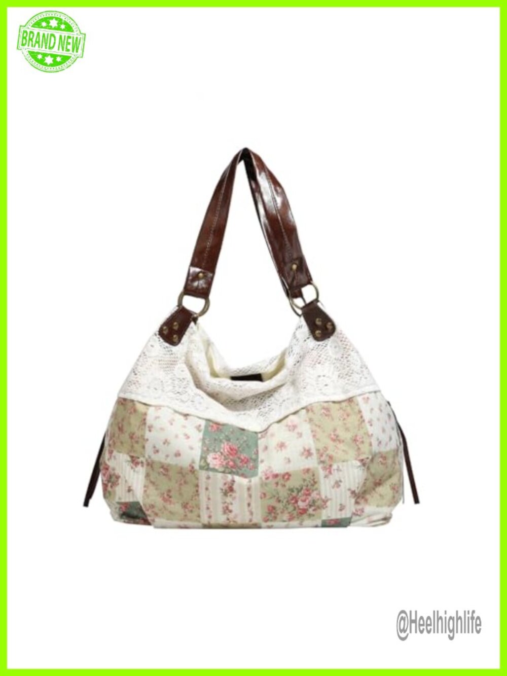 Vintage Lace Hobo Shoulder Bag Fits 11 inch Laptop